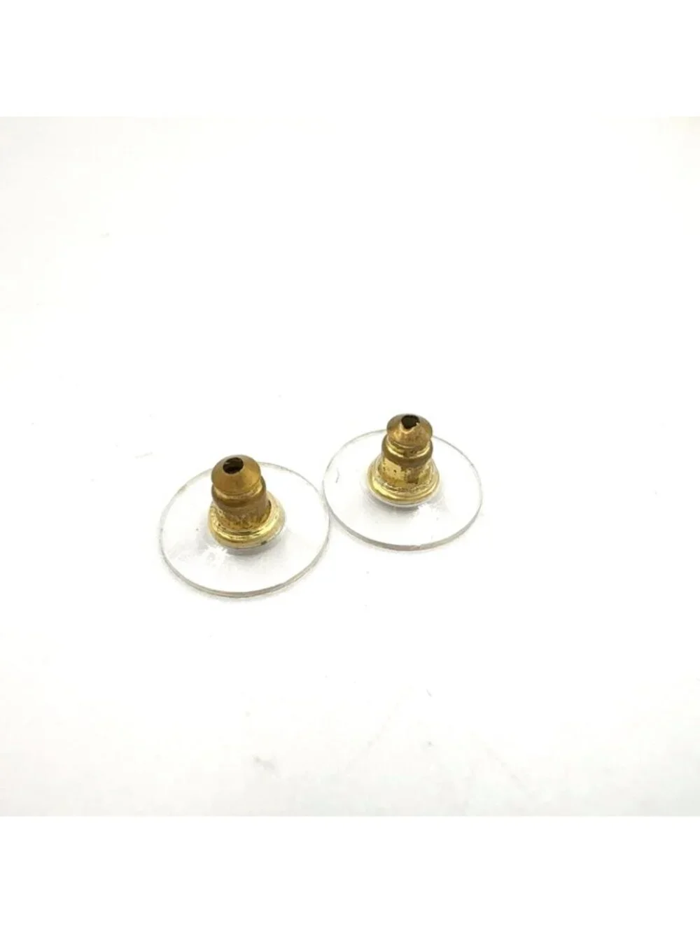 Chanel CC Logo Rhinestone Enamel Clear Gold Black Earrings
